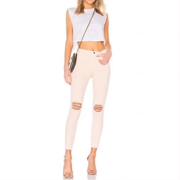 L’AGENCE Margot Pink Skinny Distressed‎ Jeans - Picture 1 of 7